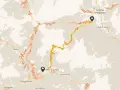 Mappa delle valli dolomiti con percorsi tortuosi che attraversano Cortina d'Ampezzo, Selva di Cadore e Pieve.